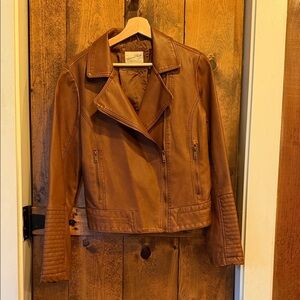Universal Thread Brown Leather Moto Jacket